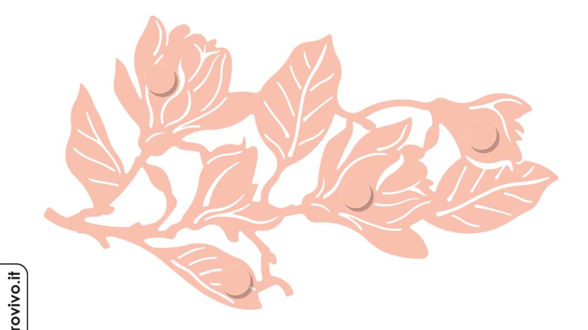 Appendiabiti attaccapanni a piantana con rosa foglie e fiori art.a4